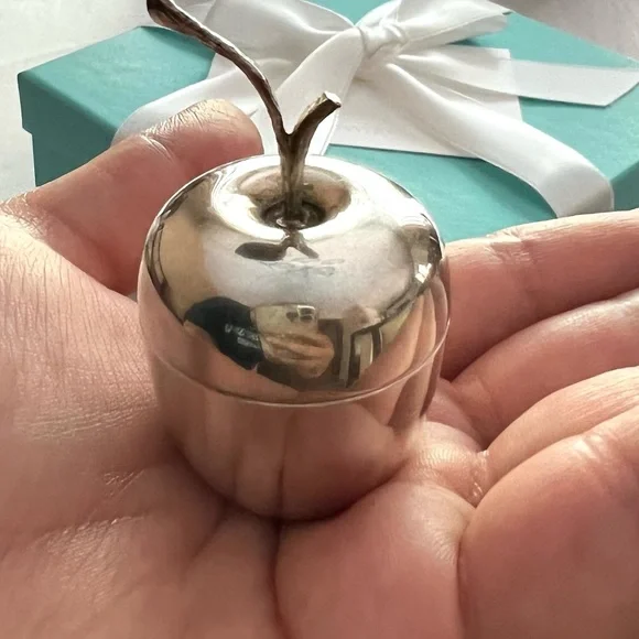 Vintage Tiffany & Co. apple trinket jewelry pill box lidded - Picture 14 of 16